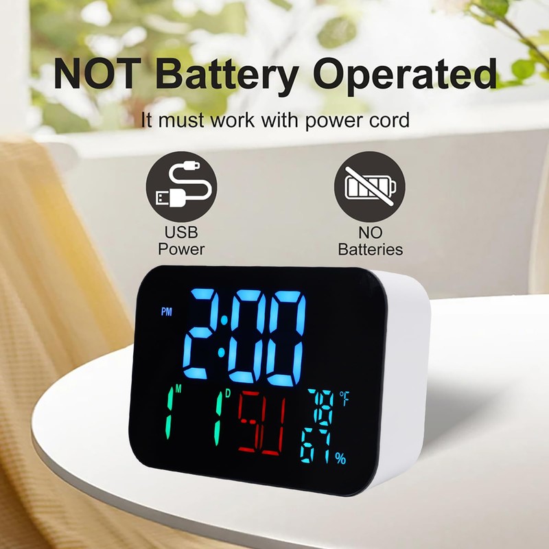 ZAICOLER Smart Clock Real Time Time, Date, Weekday Display Large