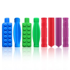 RUIOMII 8 Stück Kaustift Stifte aus Silikon, Stift Aufsatz Kauen Dicke Stifte für Autistik, ADHS, Oralmotorik