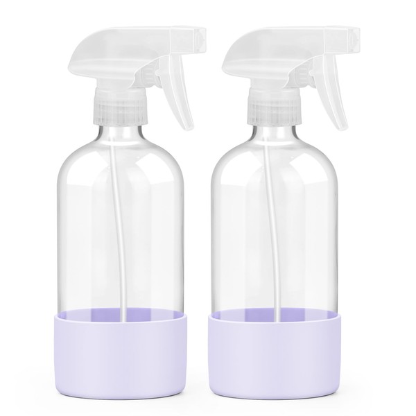 Worldgsb 2 Pack Glass Spray Bottles with Silicone Sleeve, 16