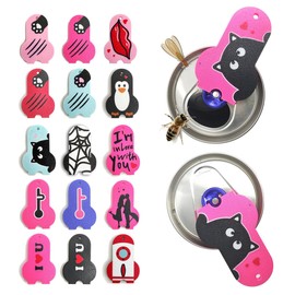 CTabPals 1PC New Soda Can Opener Can Cover for Soda Easy Tab Opener and Drink Protector Cute Beverage Barricade for Coke Shields from Bugs,Bees,Flies,Dust at Party,BBQ, Beach(Cat Face Rose Red)