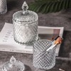 rejomiik Qtip Holder Glass Apothecary Jars with Lid Bathroom Accessories