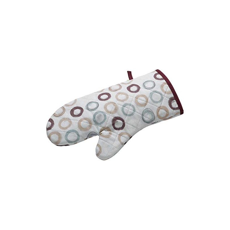Circle Pattern Quilted Gauntlet Kitchen Pot Holder Oven Glove Mitt