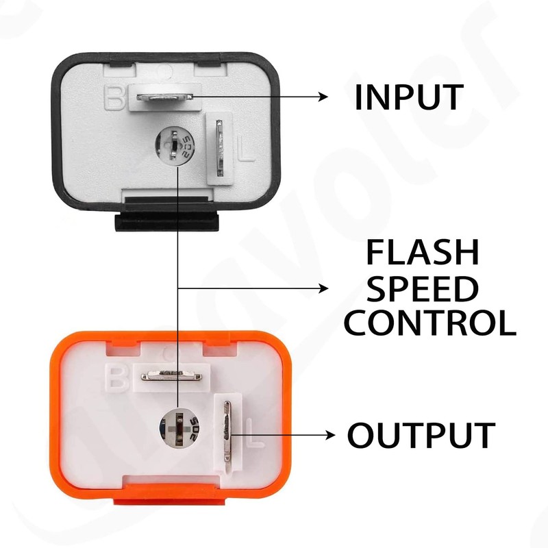amavoler 12V 2Pin Flasher Relay Speed Adjustable Indicators LED Light
