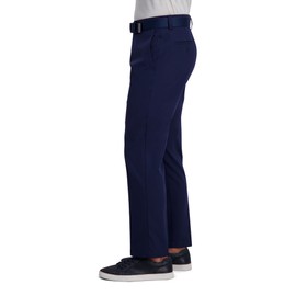 Haggar Men's Cool Right Performance Flex Straight Fit Flat Front Pant-reg. and Big & Tall, Midnight, 38x30