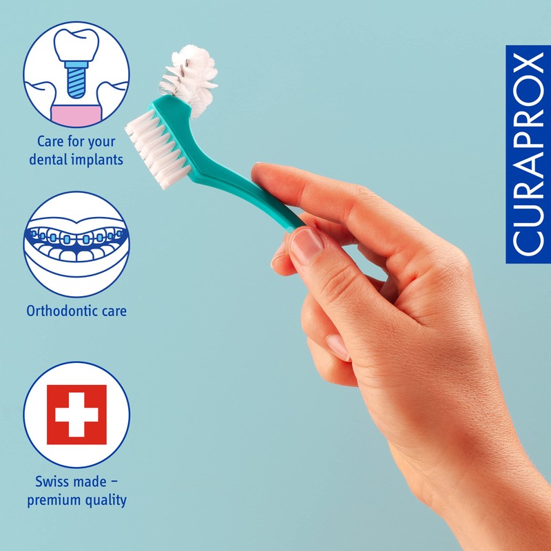 Curaprox BDC 152 Cleaning Brush for Dentures and Braces Mint