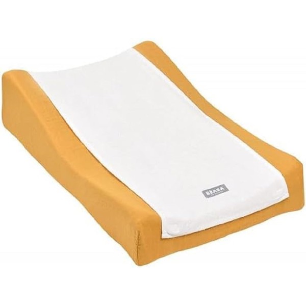 BÉABA, Sofa Long Changing Mat Cover with Removable Towel 100% Honeycomb Cotton Soft Waterproof Optimal Comfort Oeko-Tex Certified Fabrics Honey Yellow