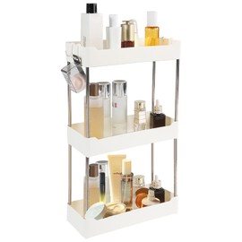 Sinofort Make Up Organiser, 3 Levels Dressing Table Organiser, Cosmetic Organiser, Beauty Organiser, Skin Care Organiser for Bathroom, Storage for Dressing Table (White)