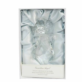 Guardian Angel Crystal, Angel Figurine for Home, Garden, Office or Car Decoration, Religious Heartwarming Caption in Gift Box-Transparent, One Size