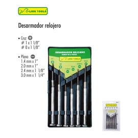 Kit Desarmadores Joyero Relojero Celulares Electronica Lion                                                                                           