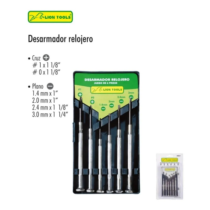 Kit Desarmadores Joyero Relojero Celulares Electronica Lion