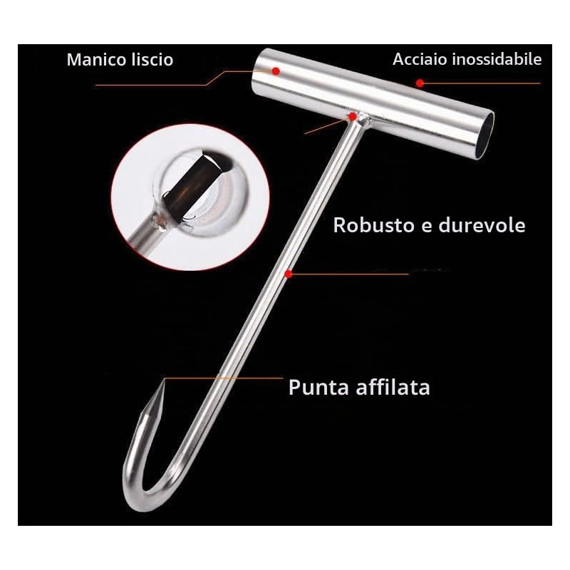 LGEGE Set di 2 Ganci per Macelleria in Acciaio Inox
