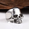 Black Stainless Steel Men's Cool Skull Head Solid Ring Punk