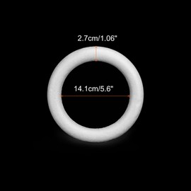 sourcing map 5.6 Inch Foam Wreath Forms Round Craft Rings for DIY Art Crafts, Florists, Home Decoration Pack of 2