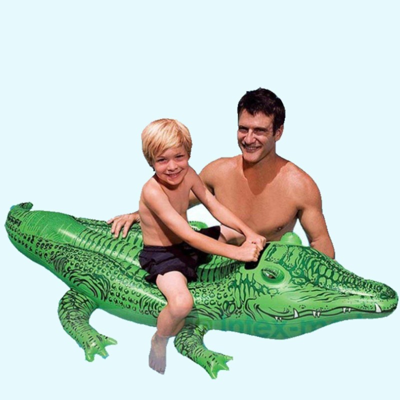 Ezzo Crocodile Pool Float - Inflatable Animal Ride-on - Swimming