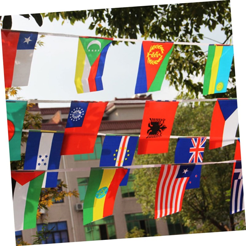 ORFOFE 100 Country Flags Bunting Flags Banner for Home School