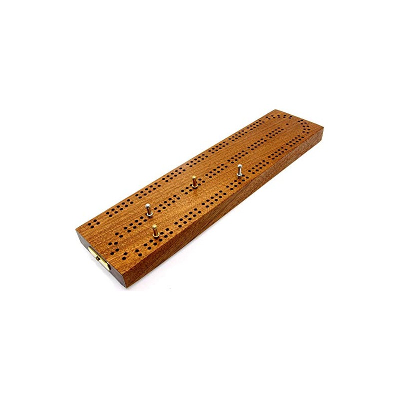 Continuous 2 track hardwood British cribbage board - 30cm (12")