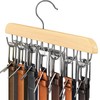 16 Hooks Wooden Belt Hanger, 360 Degree Rotating Space Saving