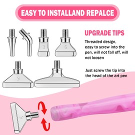 DoreenBow 28Pcs Diamond Art Painting Tools 4 Diamond Art Pens Metal Rainbow Tips Kit Stainless Screw Thread Tips Ergonomic Diamond Art Accessories for Adults with 12 Clay, Silver, W6MI34EI9Y5F