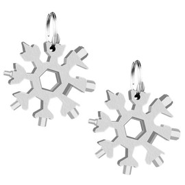 18-in-1 Snowflake Multi-tool, Stainless Steel Multifunctional Bicycle Tool, Card Keychain, Bottle Opener, Ring Spanner, Snowflake Keychain
