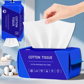 100 Count Disposable face towel, Ultra Thick face towels, Face towels disposable, Lint- free Facial Tissue, Skincare and Makeup Remover