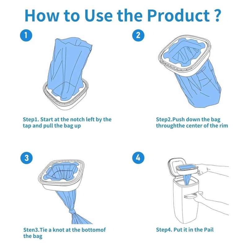 Standard Square Refills Disposal Bags Refill Compatible with Genie Diaper