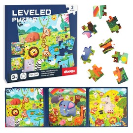 Magnetic Puzzles for Kids Ages 3-5, 3-in-1 Animal Jigsaw Puzzles, 16-20-25 Pieces Toddler Puzzles Magnetic Book, Educational Travel Toys Car Plane Activities for Kids, Kids Birthday Gifts