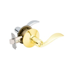 SCHLAGE F40 Acc 605 625 Accent Bed and Bath Lever, Bright Brass/Bright Chrome