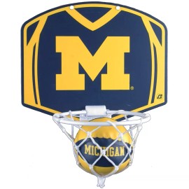 Baden Michigan Wolverines Mini Basketball And Hoop Set