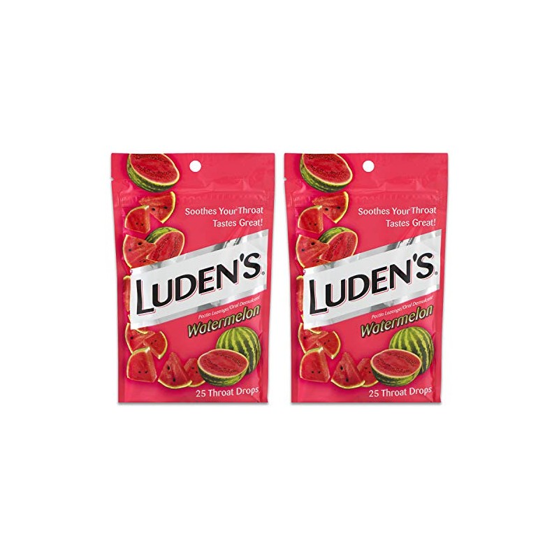 Luden's Watermelon Cough Throat Drops, Pectin Lozenge/Oral Demulcent, 25-Count per
