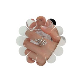 Inateannal Gothic Snake Rings Open Snake Finger Rings Silver Adjustable Snake Rings Vintage Serpent Knuckle Rings Snake Wrap Rings Statement Animal Serpent Rings