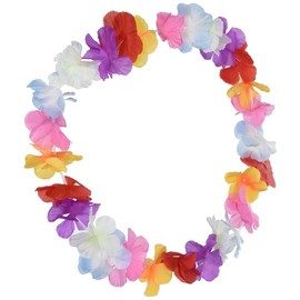 Silk 'N Petals Parti-Color Lei (multi-color) Party Accessory (1 count)