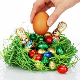 com-four® Easter Baskets with Accessories as Decoration and for Giving as a Gift for Easter - Easter Decoration - Easter Nest - Spring Decoration