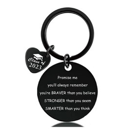 Always Remember You Are Braver Than You Believe Keychain Inspirational Graduation Gifts for Women Her Encouragement Gifts for Him Men