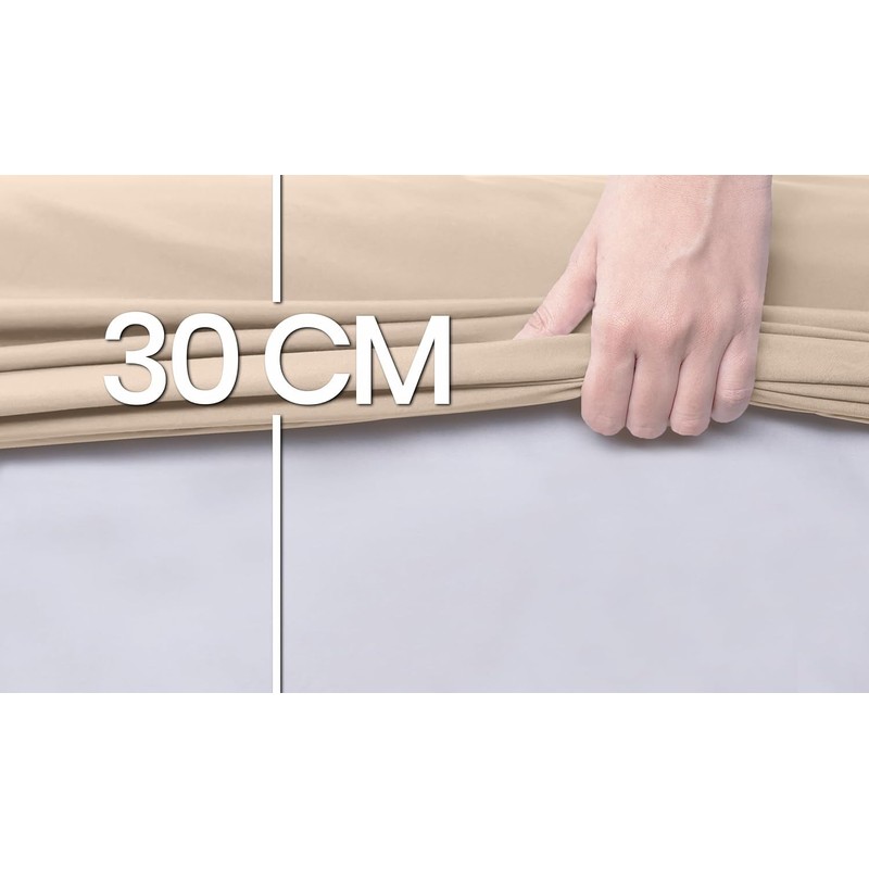 Utopia Bedding - Spannbettlaken 180x200cm Bis 30 cm - Beige