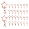 sourcing map 60 Pcs Metal Spring Snap Keychain Clip, Star Shaped Swivel Snap Clasp Key Ring Clips with Chain Hanging Buckle and Open Jump Ring for DIY Crafts Bag Decoration, Rose Gold