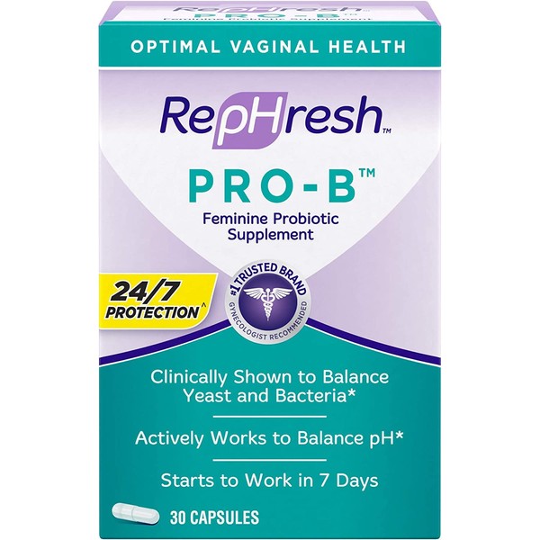 Rephresh Rephresh Pro-B Probiotic Feminine Supplement, 30-Count Capsules (Pack of