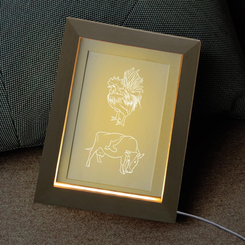 DOITOOL Luminous Photo Frame Night Light LED Picture Frame Photo