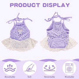 Yaopelky Dog Summer Clothes for Small Medium Dogs and Cats Daisy Cute Pet Dress with D Ring Sleeveless Puppy Outfits Dog Shirt for Shih Tzu Yorkie Chihuahua