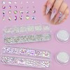 SEMATA Nail Art Charms Clear AB Nail Rhinestones Crystals Various