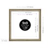 9x9 Champagne Silver Ornate Photo Frame With White Mat For