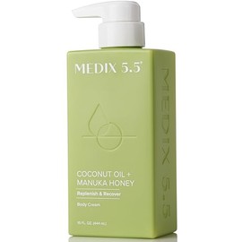 Medix 5.5 Crema de aceite de coco y miel de Manuka. Crema reparadora hidratante que rehidrata la piel. Ideal para cicatrices y estrías., 15oz