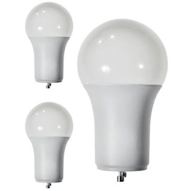 Diodesy- A19 LED Light Bulb 9.5W 800 Lumen 2 Prong Twist Lock GU24 Base 5000K Bright White for Home Bedroom Ceiling Light Bulb 120V CRI80 230° Beam Angle Damp Location Dimmable White Finish Pack of 3