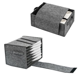 RHHGHY 2 PCS Camping Storage Bag, Plate Storage Box, Caravan Plate Holder, Plate and Cup Storage, for Protecting Motorhome Cupboard Kitchen Cookware