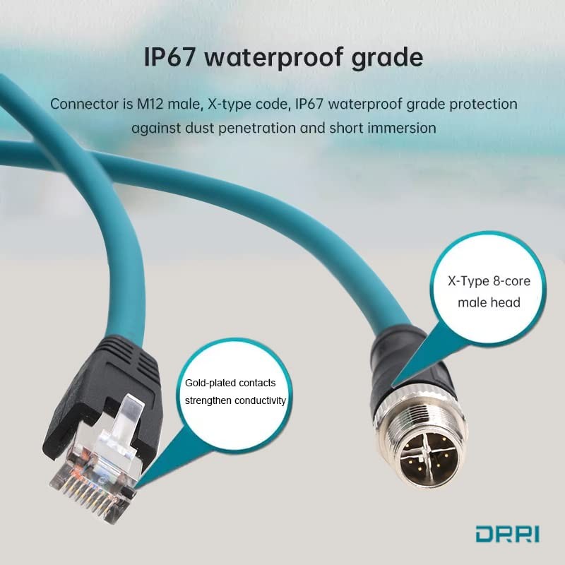 DRRI M12 - Cable blindado Cat6 de 8 polos a