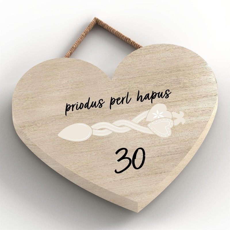 Global Designs 30Th Wedding Anniversary Welsh Love Spoon Wooden Heart
