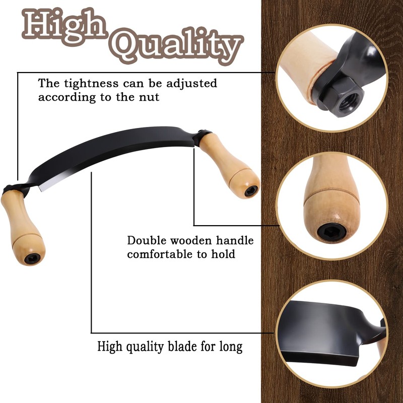 Wadoy Draw Shave Knife - 10 in Curved DrawKnife, Curved