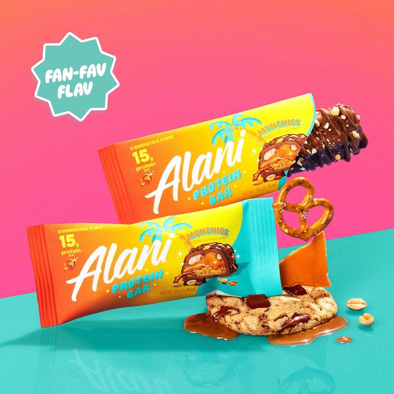 Alani Nu Protein MUNCHIES, High Protein Gluten-Free Bars, 18g Protein,