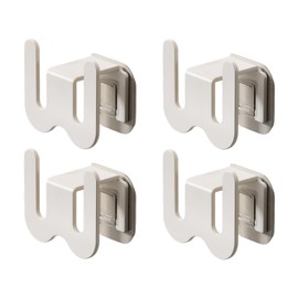 4 Pack No-Drill RV Shoe Rack - Over Door/Wall-Mounted Shelf, Space-Saving Aluminum Organizer for RV/Camper, Home, Holds Slippers, Sneakers, Drying Rack for Bathroom, Hallway (Cream Set)