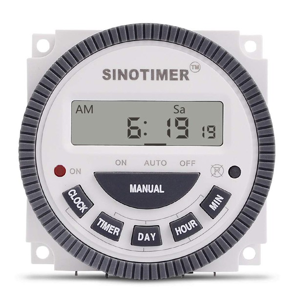 TM619 Timer Switch Digital LCD Power Timer Switch Weekly Programmable Thinner Model 16A 1NO+1NC(TM619-4 12V)
