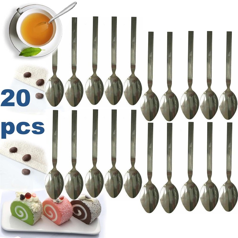 Buystarget 20pcs Teaspoons Set Stainless Steel Tea Spoons Food Grade